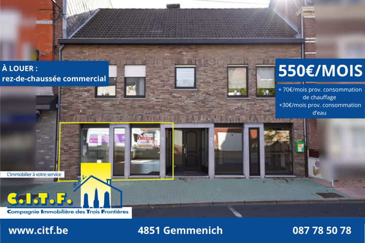 Rez commercial - à louer - 4851 Plombières Gemmenich