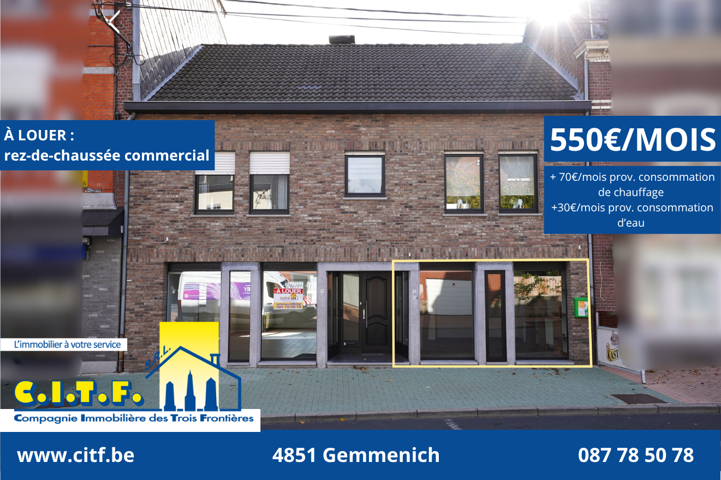 Rez commercial - à louer - 4851 Plombières Gemmenich
