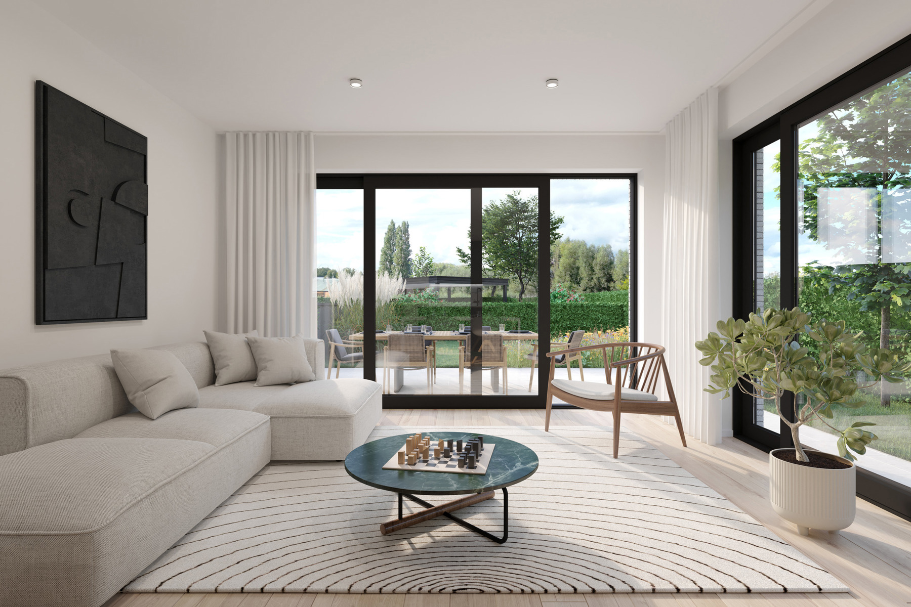 Gelijkvloers appartement met tuin