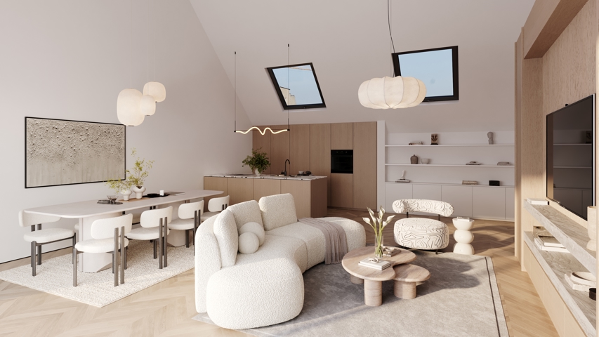 Knap afgewerkt nieuwbouw appartement aan water