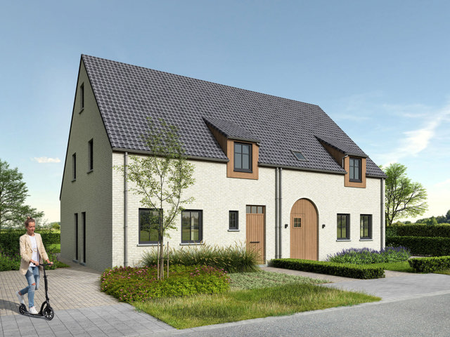 Landelijke, halfopen woningen