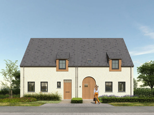 Landelijke, halfopen woningen