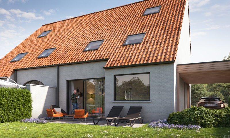 Tijdloze, halfopen woning