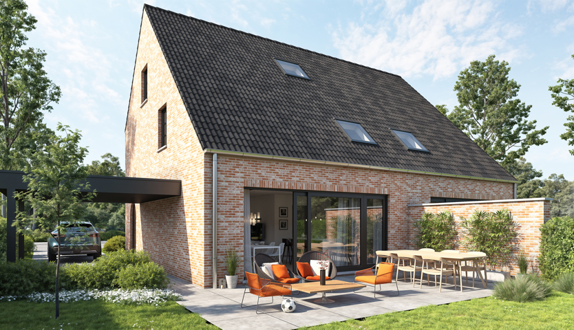 Landelijke, halfopen woning