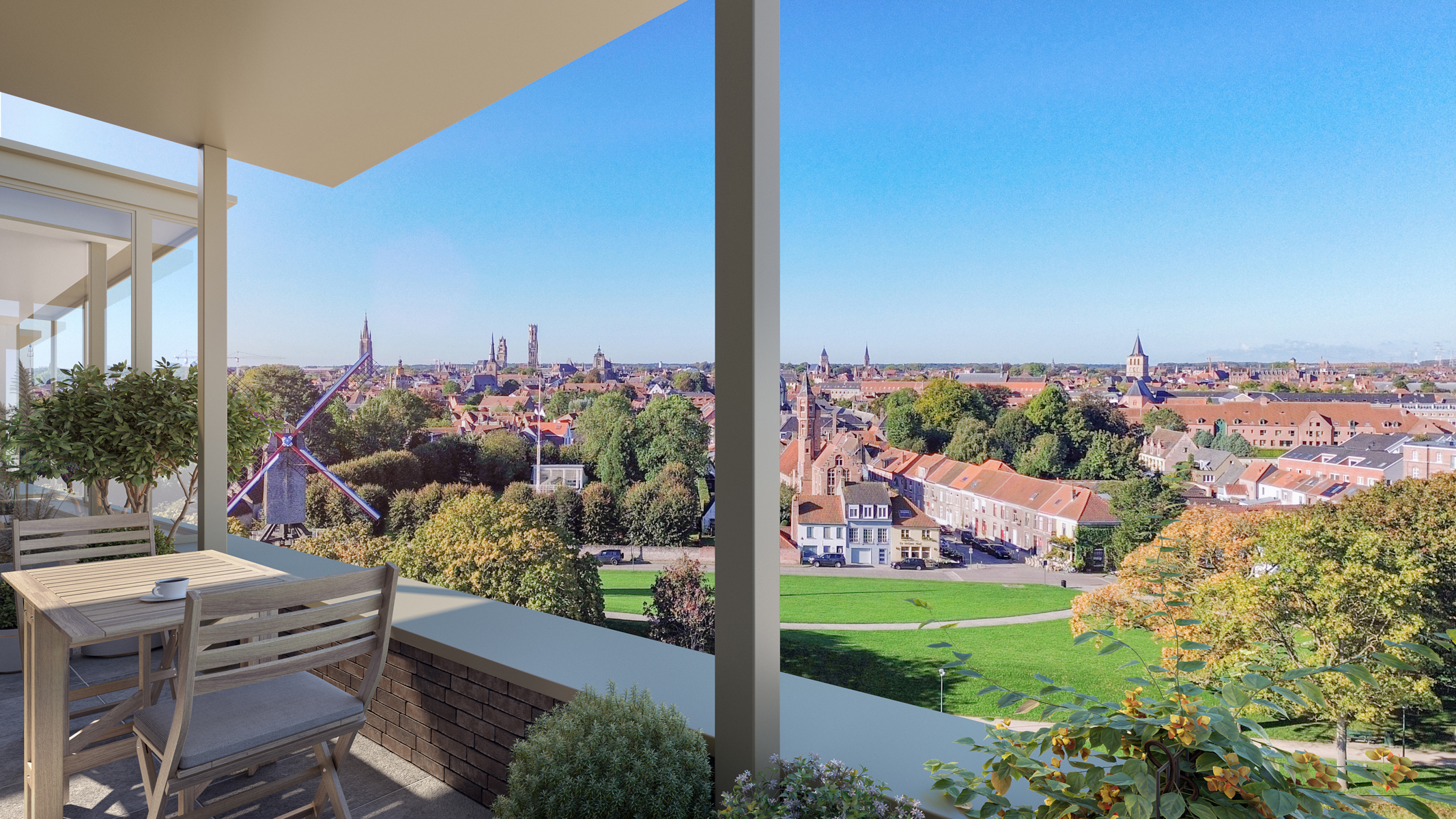 Stadswoningen in parktuin