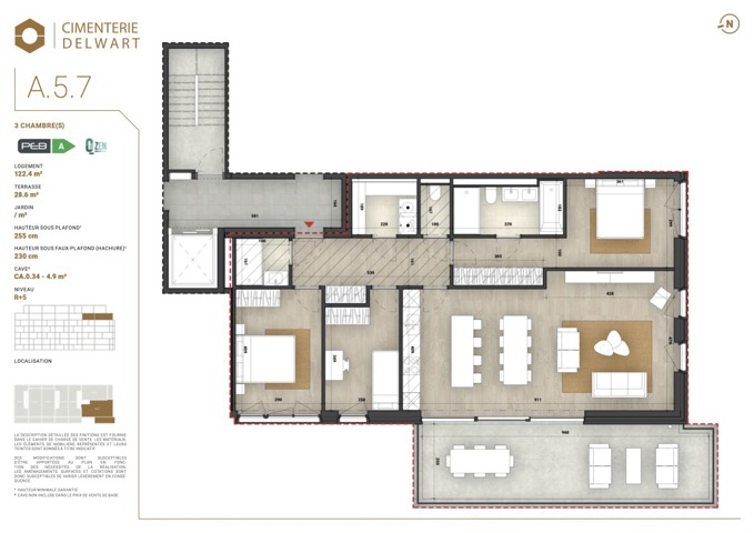 plan appartement neuf <?=La Cimenterie Delwart ?>