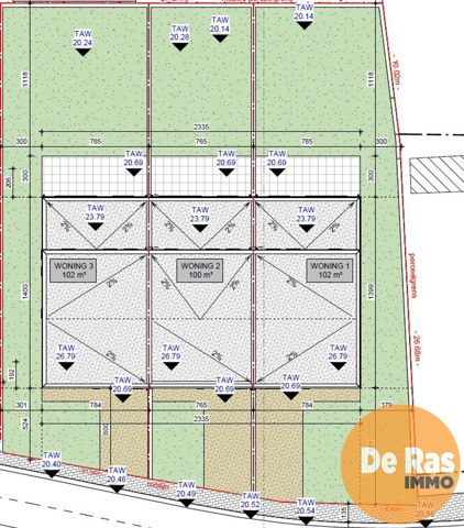 LEDE - Landelijk gelegen bouwgrond, halfopen bebouwing/Lot 3 1