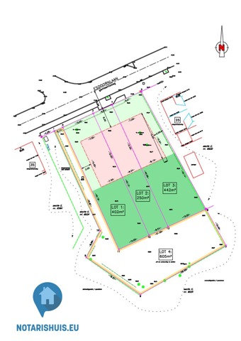 Bouwgrond voor halfopen bebouwing in residentiële wijk te koop.