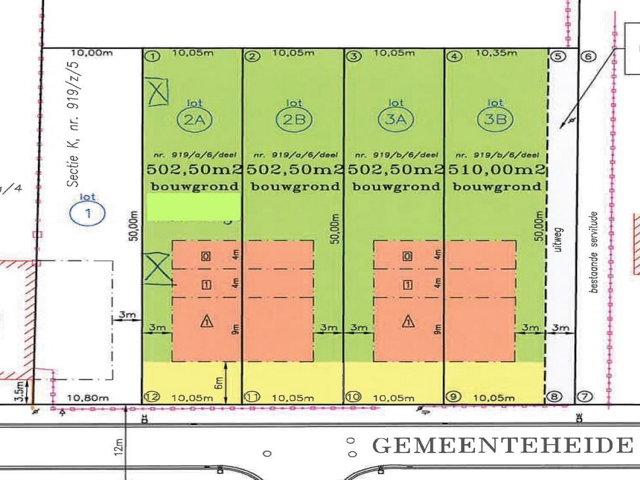 Bouwgrond halfopen bebouwing.