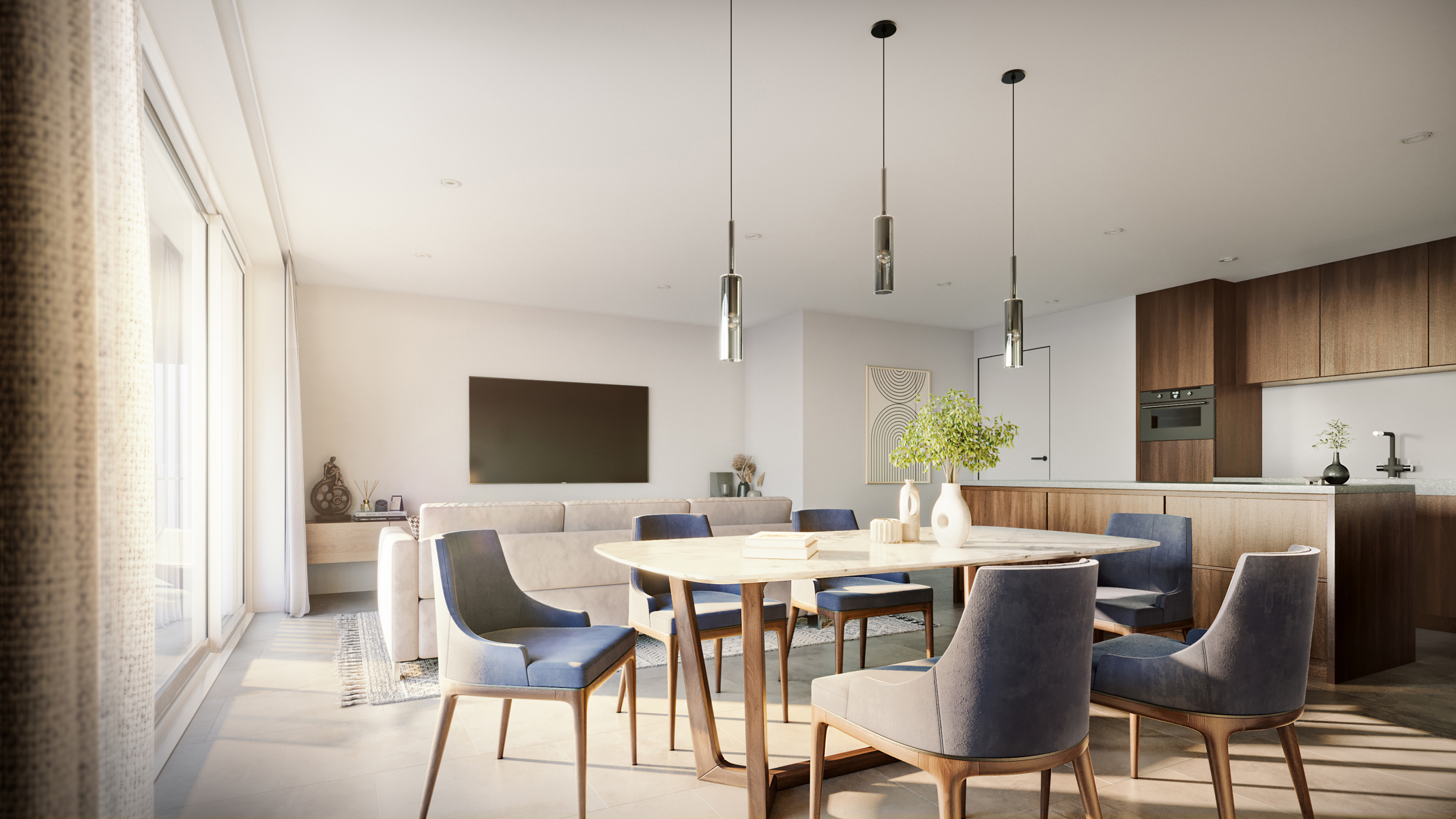 Prijs : 950 euro + 50 euro syndicVolledig nieuw gelijksvloers appartement in prachtige residentie !Dit appartement ligt op het gelijksvloers van deze residentie en beschikt over een uiterst aangename ruime living met zicht op terras en tuin.U beschikt over een volledig geïnstalleerde keuken met keukeneiland en bar, living met openschuivende ramen naar het terras en de tuin.Inkom met vestiairehoek, apart toilet, vervolgens 2 slaapkamers, aparte bering met wasplaats, badkamer met uiterst comfortabele inloopdouche en mooi lavabomeubel.Zijn sublieme ligging vlakbij centrum, station, winkels en De Gavers én de afgesloten garagebox maken van dit appartement het neusje van de zalm.Stuur een mail naar info@immoyes.be voor meer info of afspraak.www.immoyes.be – foto 3