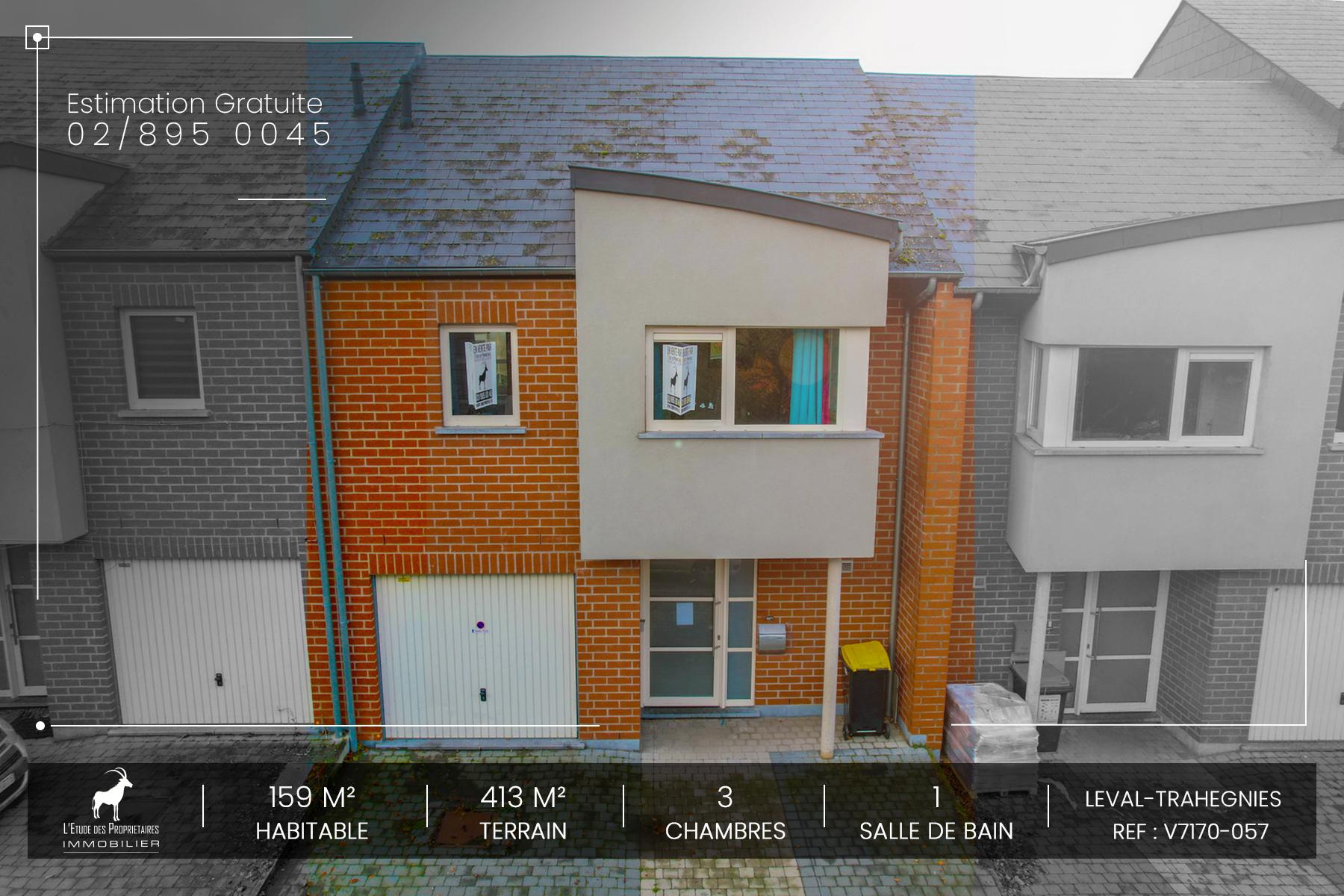 Maison à vendre à Leval-Trahegnies (7134) — 199 000 € — 3 ch. — 159 m²  | L'Étude des Propriétaires