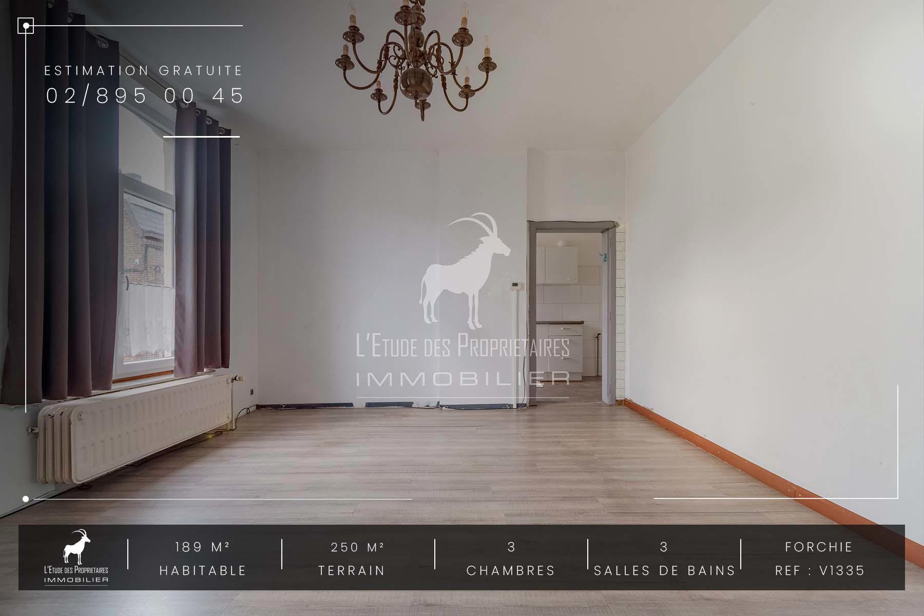 Huis te koop in Forchies-la-Marche (6141) — 129 000 € — 3 slpk. — 189 m²  | L'Étude des Propriétaires