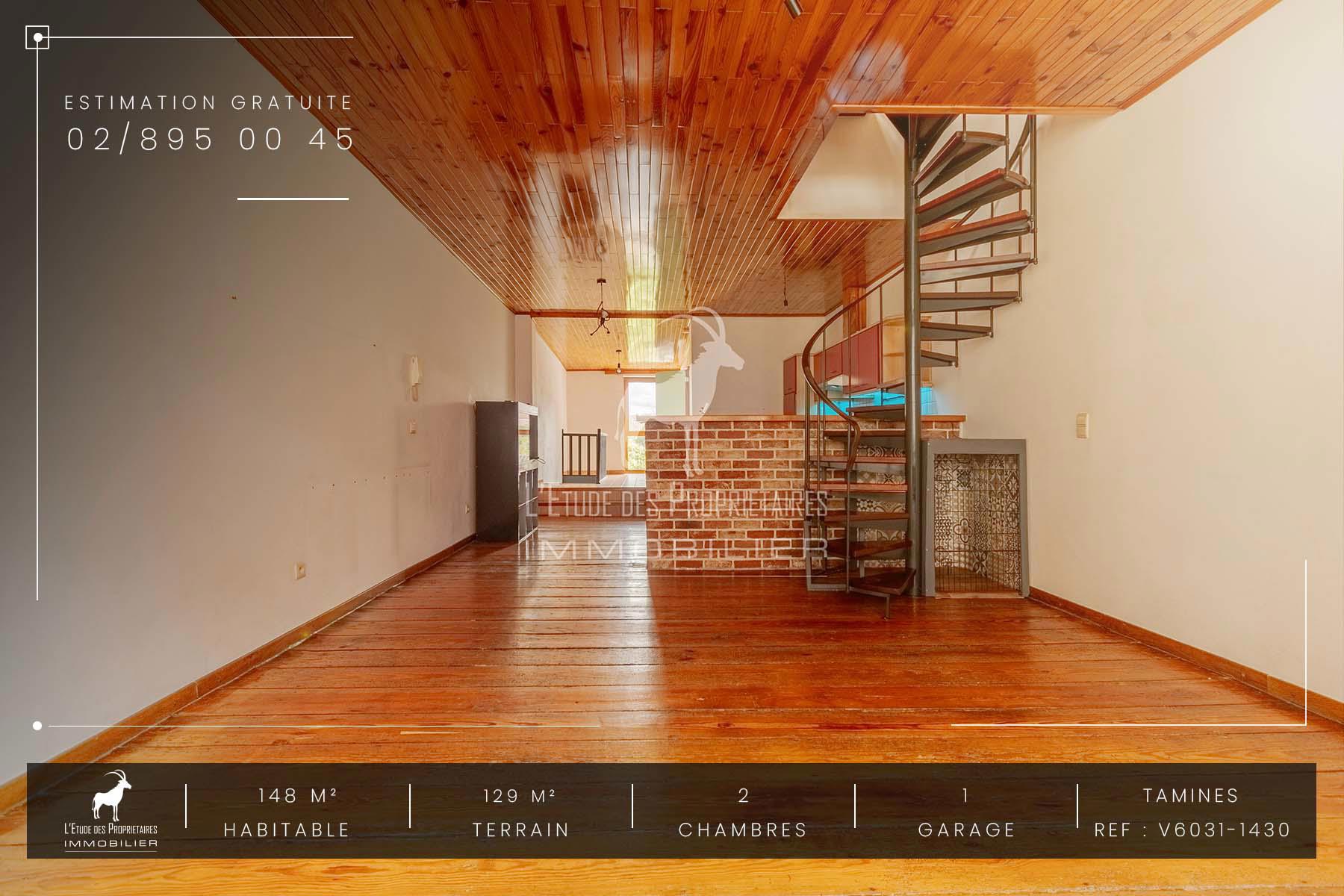 Maison à vendre à Tamines (5060) — 189 999 € — 2 ch. — 148 m²  | L'Étude des Propriétaires