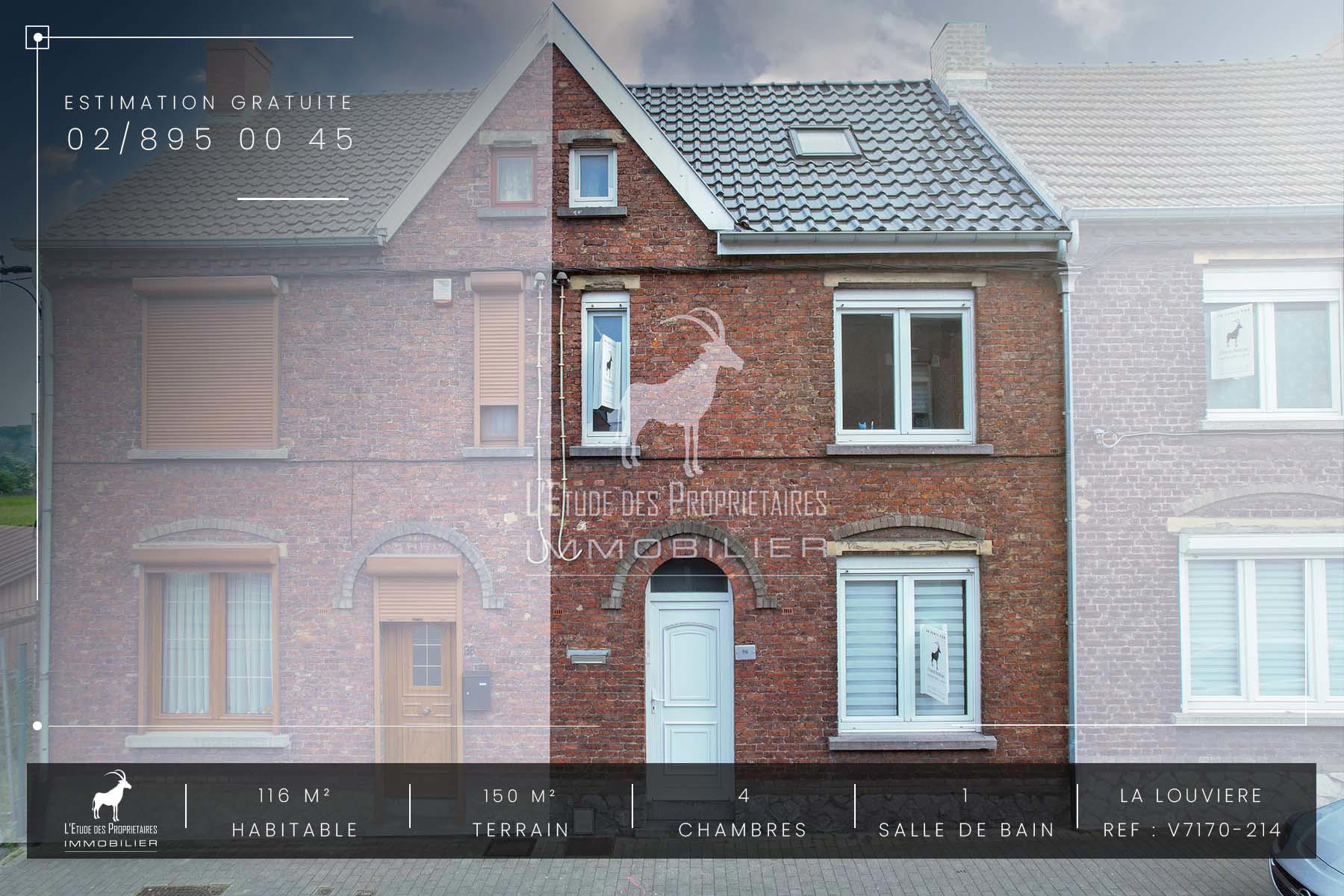 Huis te koop in La louviere (7100) — 179 000 € — 4 slpk. — 116 m²  | L'Étude des Propriétaires