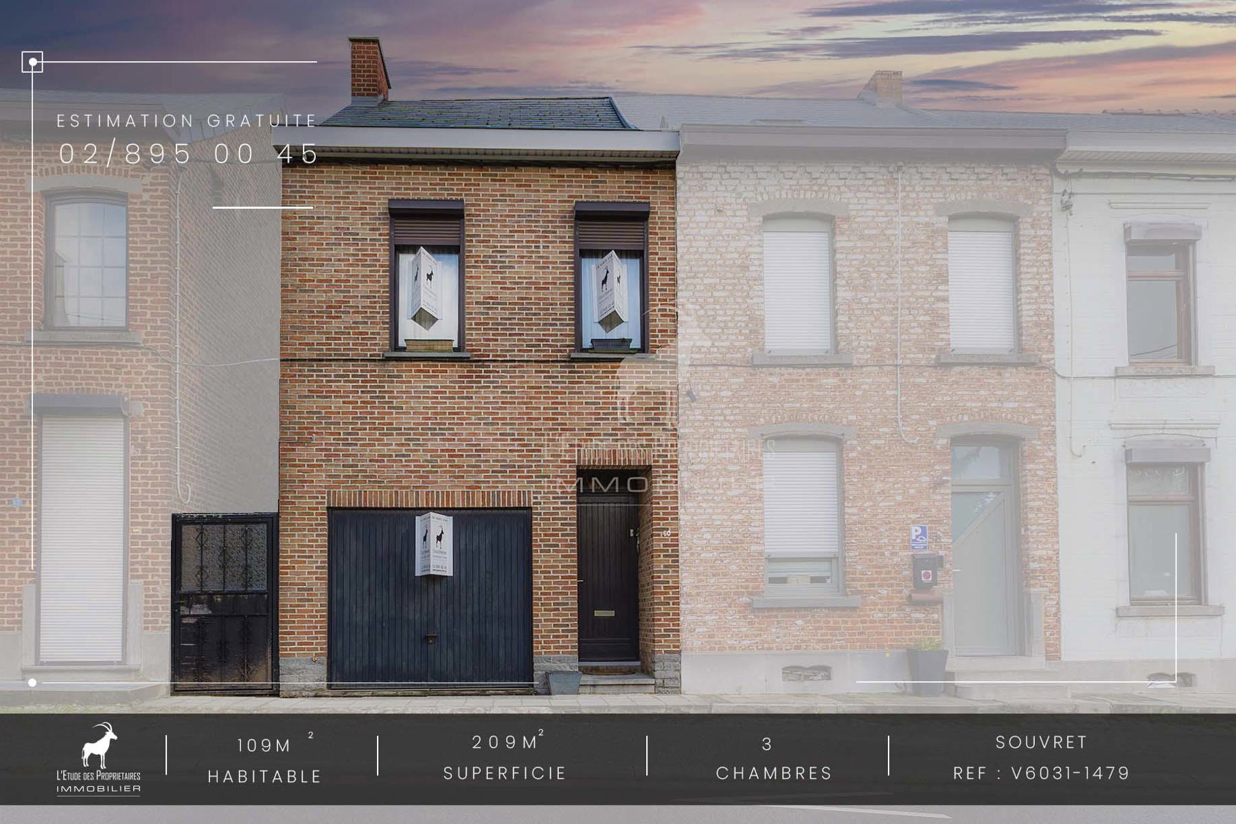 Huis te koop in Souvret (6182) — 189 999 € — 3 slpk. — 109 m²  | L'Étude des Propriétaires