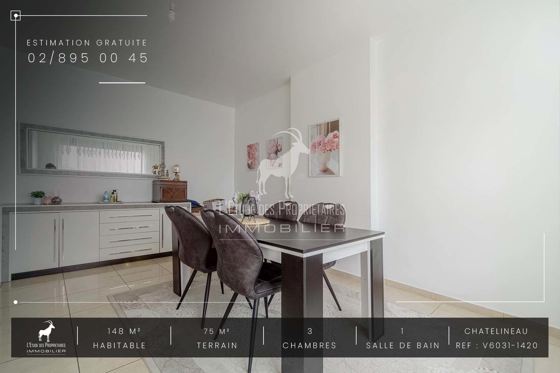 Huis te koop in Chatelineau (6200) — 149 999 € — 3 slpk. — 148 m²  | L'Étude des Propriétaires