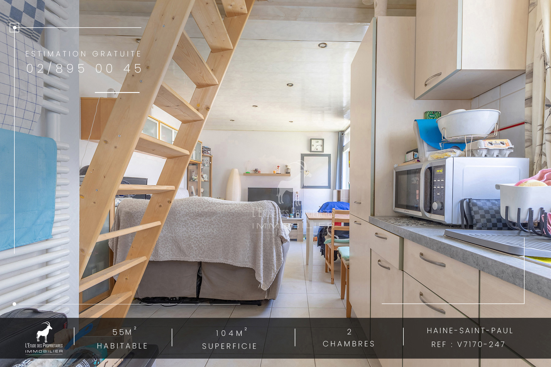 Huis te koop in Haine-Saint-Paul (7100) — 84 999 € — 2 slpk. — 55 m²  | L'Étude des Propriétaires