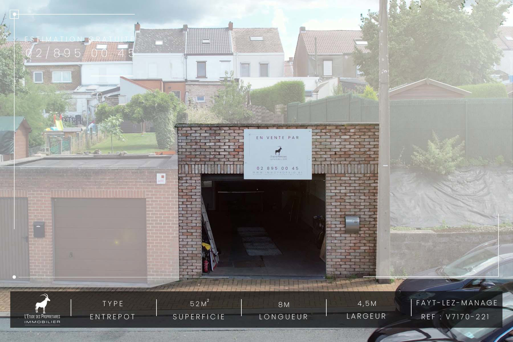 Garage / parking te koop in Fayt-lez-Manage (7170) — 79 000 € — 52 m²  | L'Étude des Propriétaires