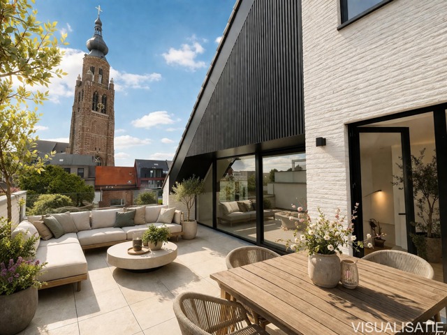 De Tram B3.2 - Duplex penthouse van 166,50m² op de 3de verdieping met 2 slaapkamers en terras.