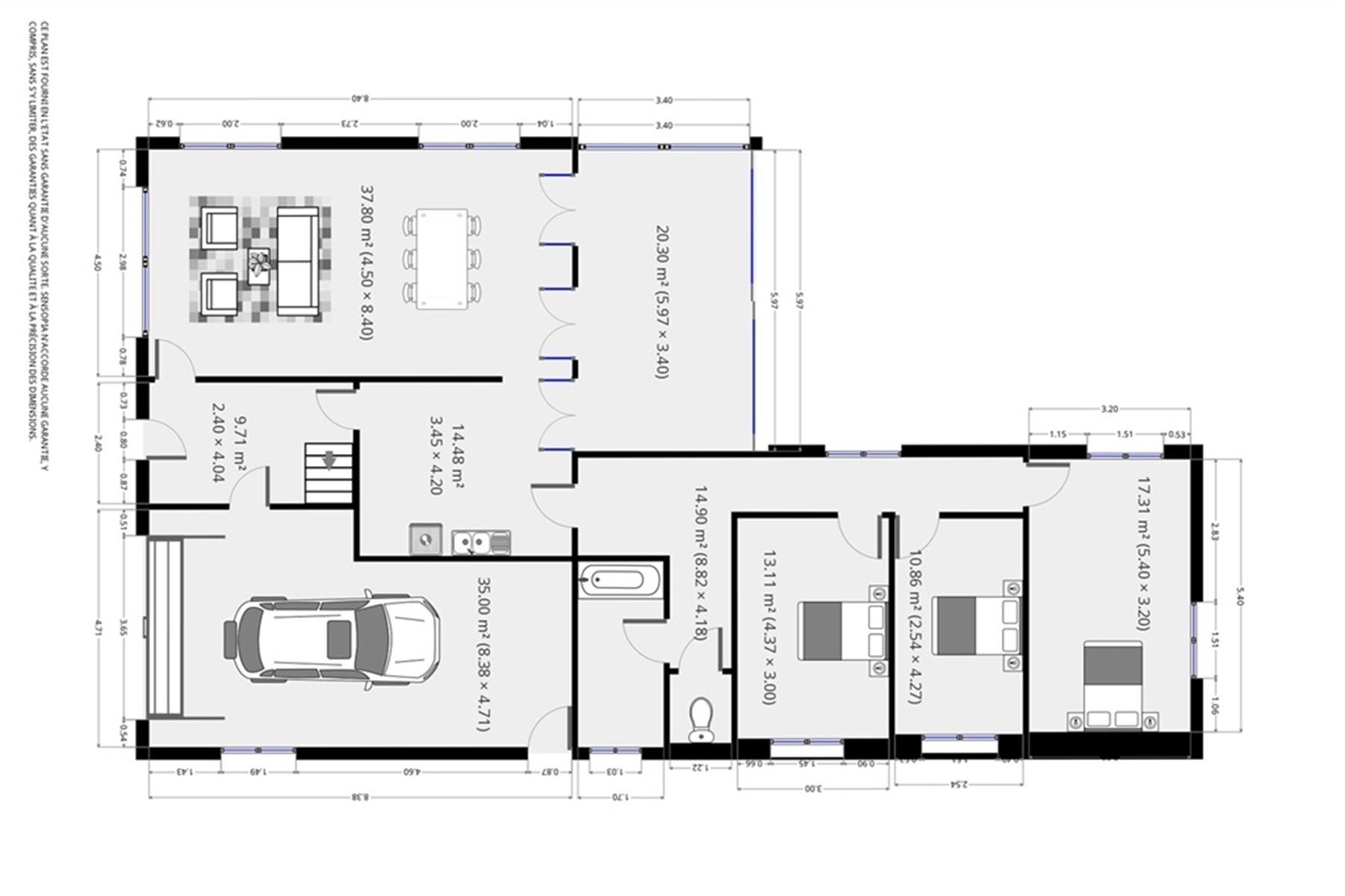 Villa plain pied 3 chambres (possibilité 4-5) à Bailleul