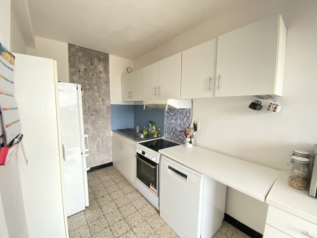 Appartement traversant 2 chambres, terrasses, parking, cave